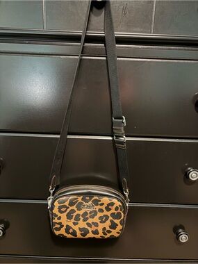Coach Leopard-Print Camera Bag in Tan and Black